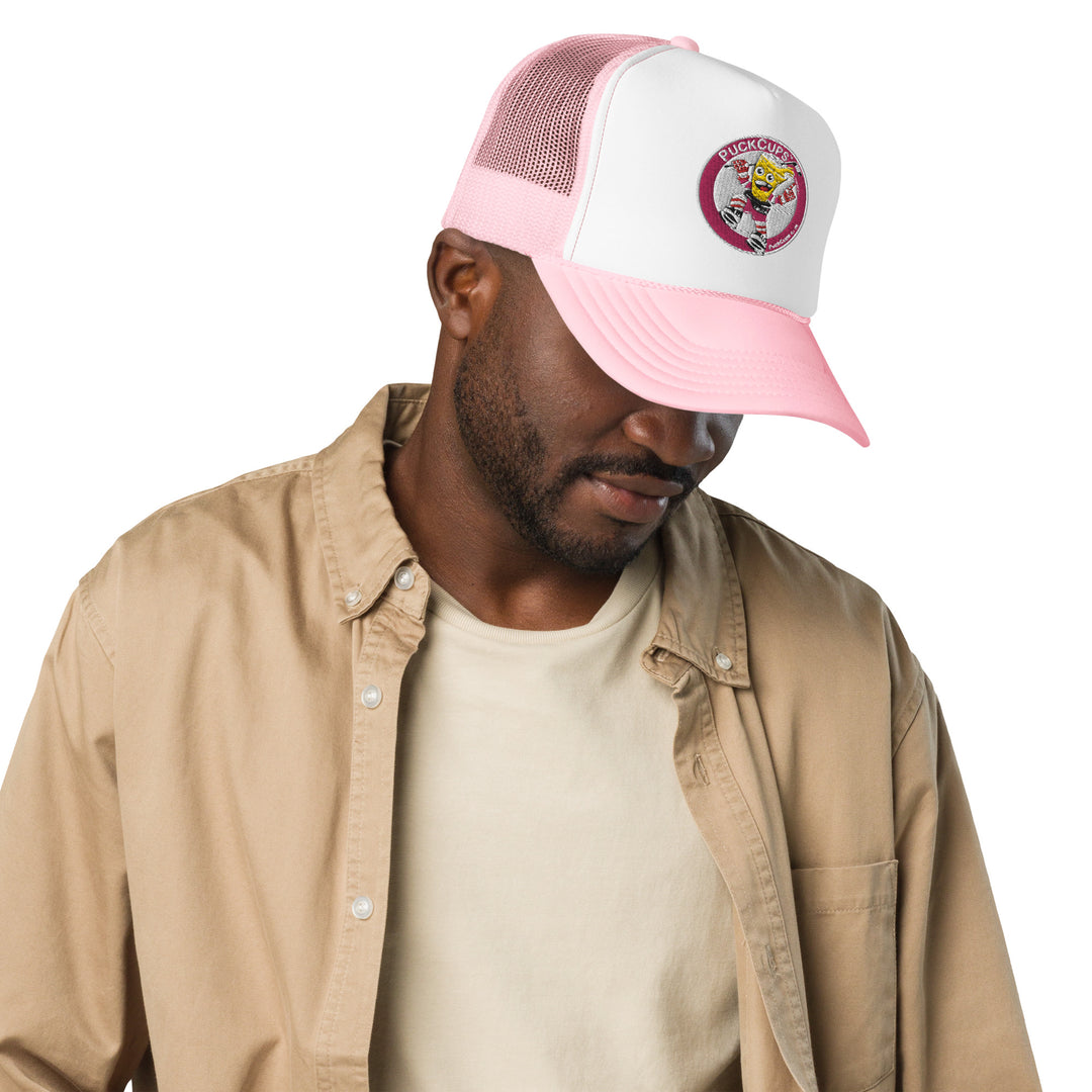 Pink Logo Puck Cups Trucker Hat