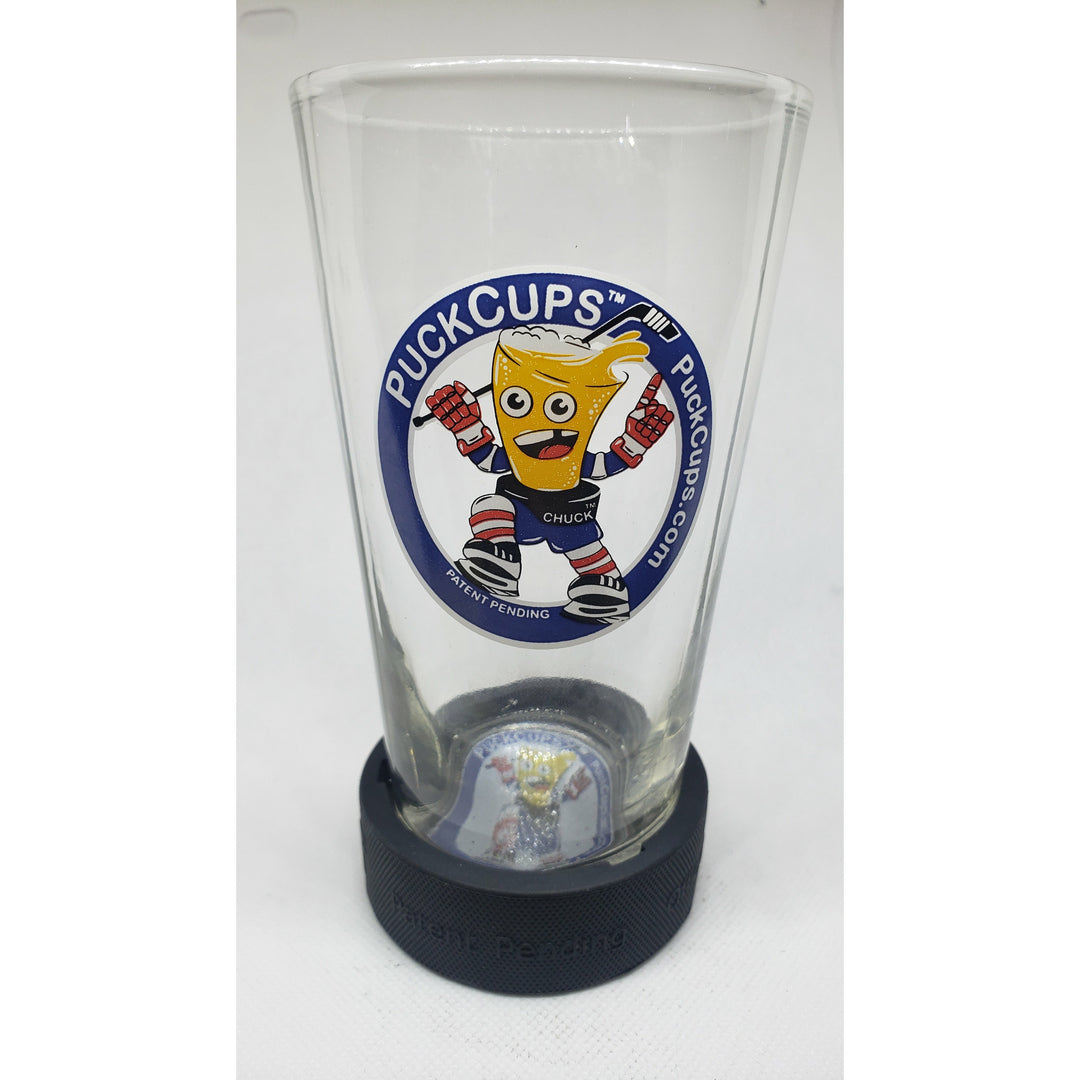 New Fairfield & Newtown Fundraiser 16 oz "Chuck The Puck Cup" Glass Puck Cups