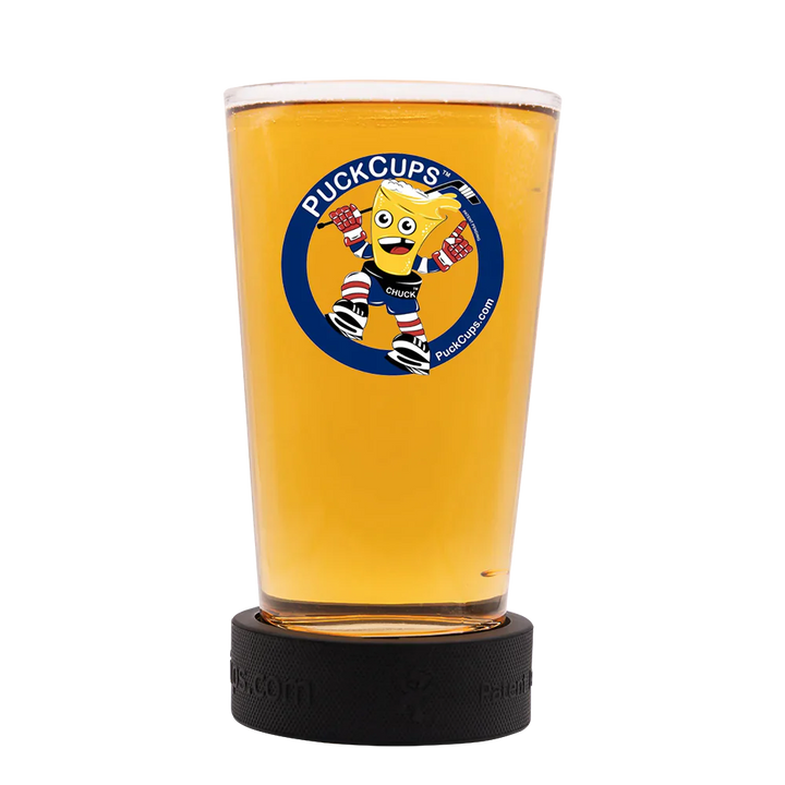 New Fairfield & Newtown Fundraiser 16 oz "Chuck The Puck Cup" Glass Puck Cups