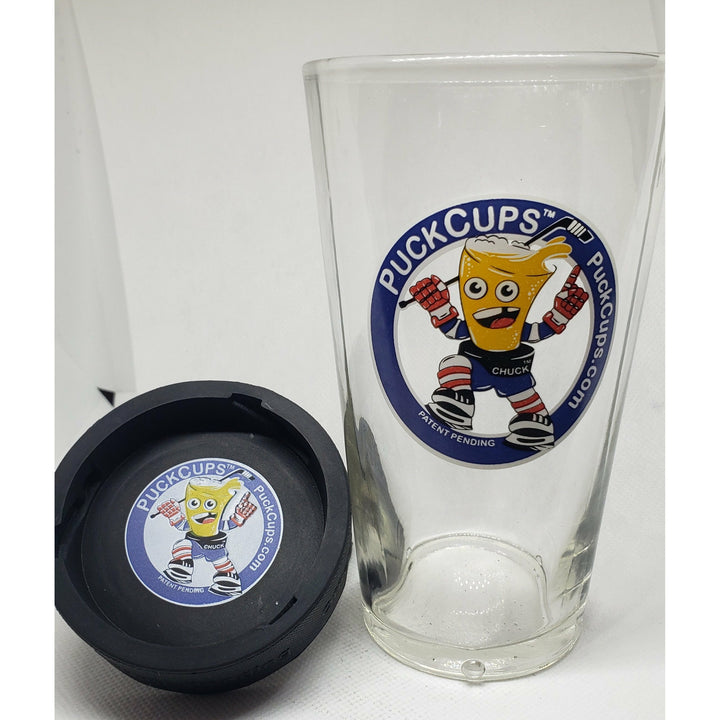 16 oz "Chuck The Puck Cup" Glass Puck Cups
