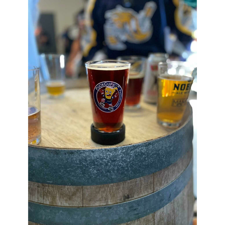 4 pack of 16 oz "Chuck The Puck Cup" Glass Puck Cups